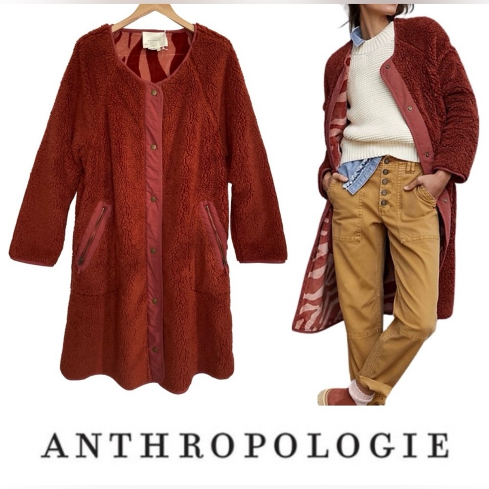 Anthropologie Margot Reversible Sherpa Coat